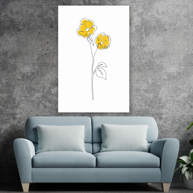 Πίνακας σε καμβά Minimal Yellow Flowers